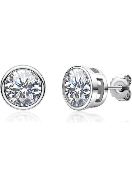 Gerçek 0.5 Karat Moissanite Saplama Küpe Kadınlar Için En Kaliteli 100% 925 Ayar Gümüş Köpüklü Nişan Parti Takı | Saplama Küpe (Gümüş)(Yurt Dışından)