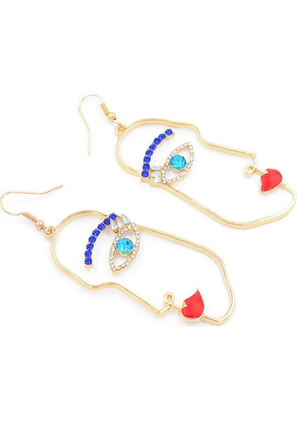 Küpeler Yüz Makyaj Soyut Yüz Alaşım Rhinestone Eardrops Parti Için