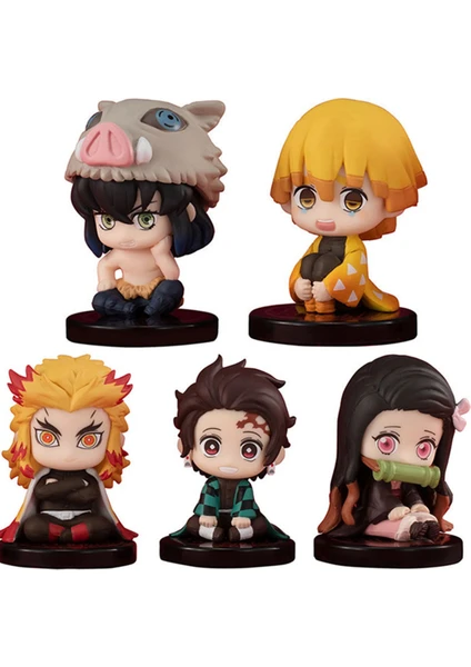 Q Posket Kimetsu No Yaiba Anıme Manga Figür 4 - 5 cm - 5 Li Set 2