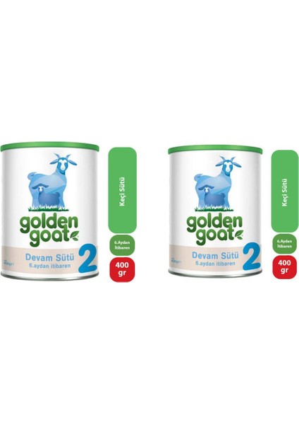 Golden Goat 2 Keçi Sütü Bazlı Bebek Sütü 400 Gr*2 Kutu