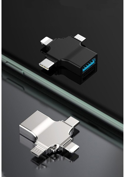 HC04 Lightning - Type-C - Micro To USB 3.0 Bellek Okuyucu Adaptör