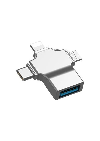 HC04 Lightning - Type-C - Micro To USB 3.0 Bellek Okuyucu Adaptör