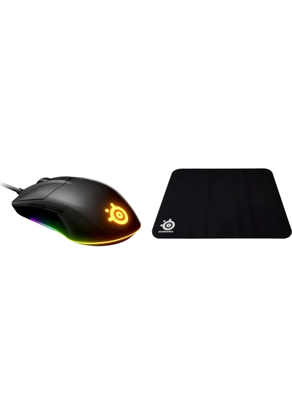 Steelseries Rival 3 Rgb Oyuncu Mouse + Qck+ Oyuncu Mousepad