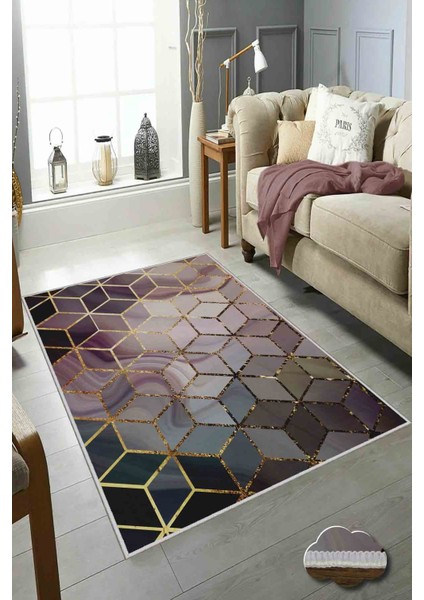 Halı Dekoratif Özel Tasarım Modern İnce Yıkanabilir 800 Gr /M2 Kaymaz Taban Trend Halı