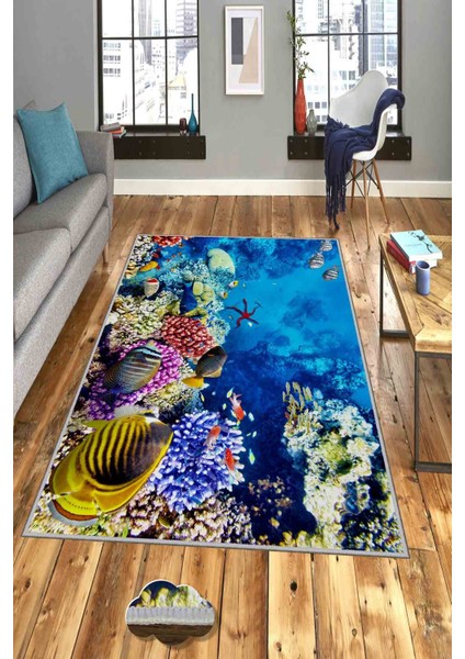 Halı Dekoratif Özel Tasarım Modern İnce Yıkanabilir 800 Gr /M2 Kaymaz Taban Trend Halı