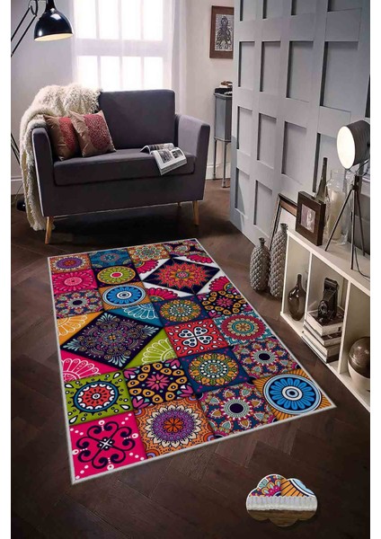 Halı Dekoratif Özel Tasarım Modern İnce Yıkanabilir 800 Gr /M2 Kaymaz Taban Trend Halı