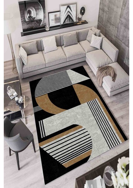 Halı Dekoratif Özel Tasarım Modern İnce Yıkanabilir 800 Gr /M2 Kaymaz Taban Trend Halı