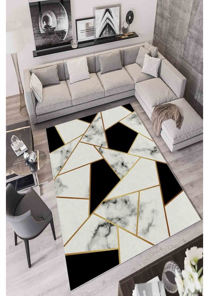 Halı Dekoratif Özel Tasarım Modern İnce Yıkanabilir 800 Gr /M2 Kaymaz Taban Trend Halı