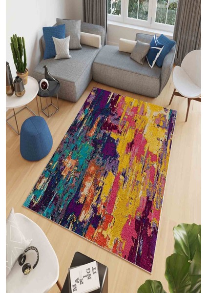 Halı Dekoratif Özel Tasarım Modern İnce Yıkanabilir 800 Gr /M2 Kaymaz Taban Trend Halı