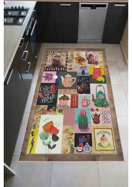 Halı Dekoratif Özel Tasarım Modern İnce Yıkanabilir 800 Gr /M2 Kaymaz Taban Trend Halı