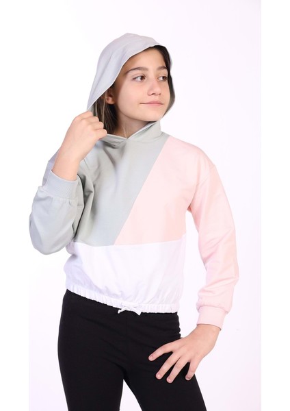 Toontoy Kız Çocuk Garnili Kapüşonlu Sweatshirt