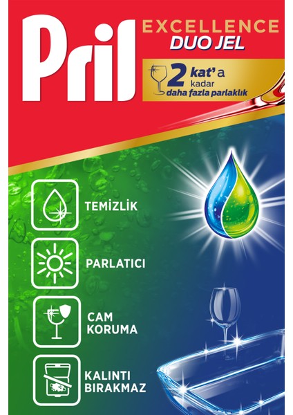 Excellence Duo Jel Bulaşık Makinesi Deterjanı 900ml (50 Yıkama) Yağ Çözücü