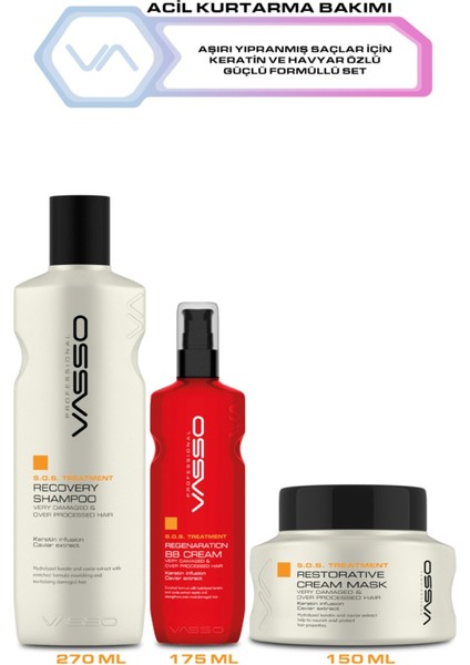 Aşırı Yıpranmış Saçlar Için Keratinli ve Havyarlı Tam Bakım Seti (Şamp 270ML-MASKE150ML-BBCREM175ML Sossetbakım2 fiyatları