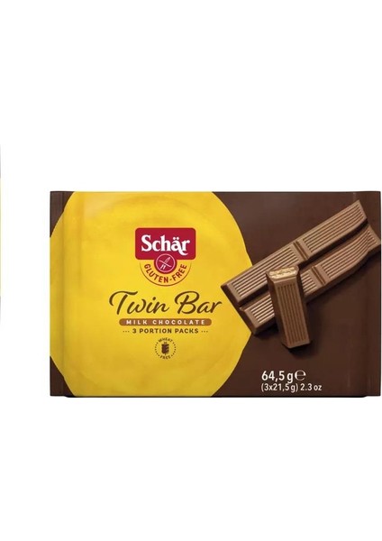 Twin Bar Glutensiz Sütlü Çikolatalı Gofret 64,5 G