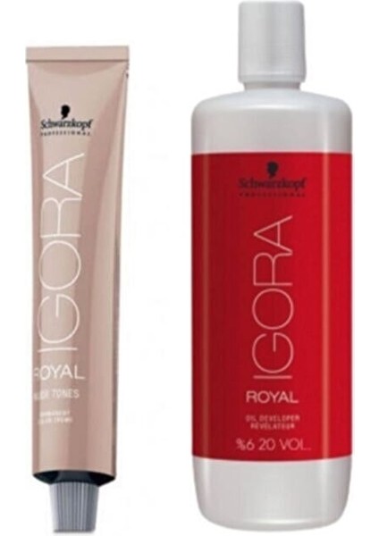 9 Adet Igora Royal Nude Tones 6-46 Koyu Kumral-Bej Çikolata Saç Boyası + 1l Oksidan