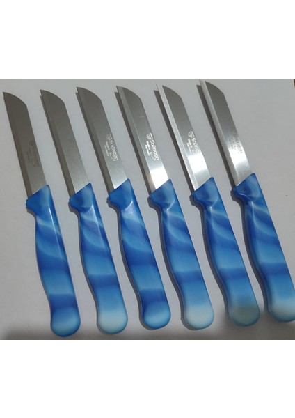 Meyve Sebze Bıçağı 12 Adet Mermer Desen (1.kalite,tırtıklı)