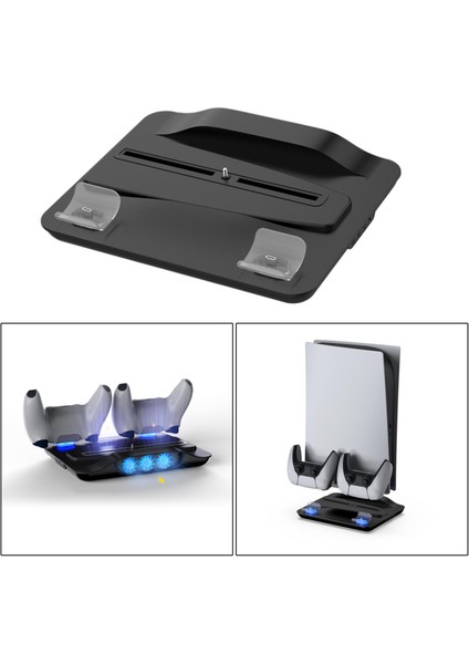 Sony Ps5 Siyah Için Fan Şarj Istasyonu USB Şarj (Yurt Dışından)