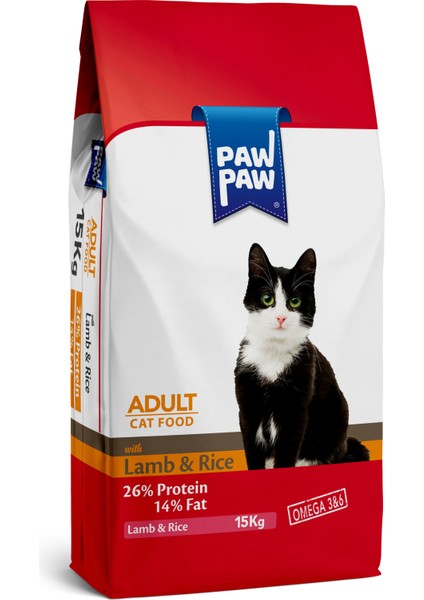 Paw Paw Kuzu Etli Yetişkin Kedi Maması 15 kg