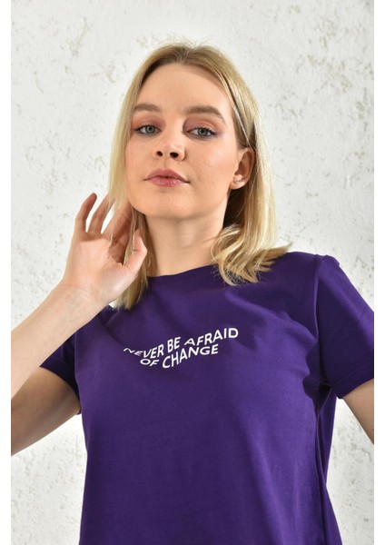 Mor Baskı Detaylı Crop Bluz modelleri