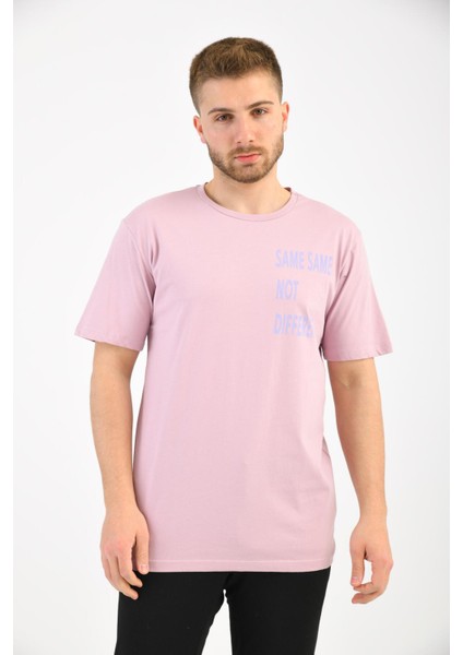 Pudra Kısa Kollu Baskı Detaylı T-Shirt