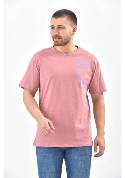 Gül Kurusu Kısa Kollu Baskı Detaylı T-Shirt modelleri