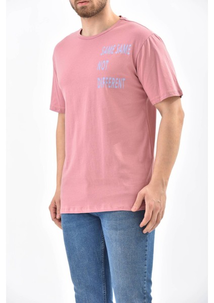 Gül Kurusu Kısa Kollu Baskı Detaylı T-Shirt indirimleri