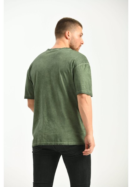 Haki Baskılı Relaxed Fit T-Shirt