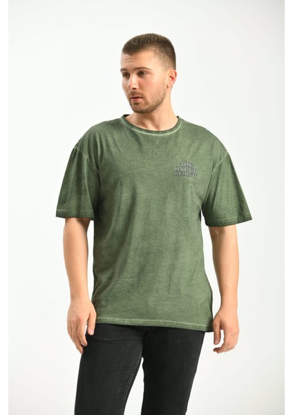 Haki Baskılı Relaxed Fit T-Shirt