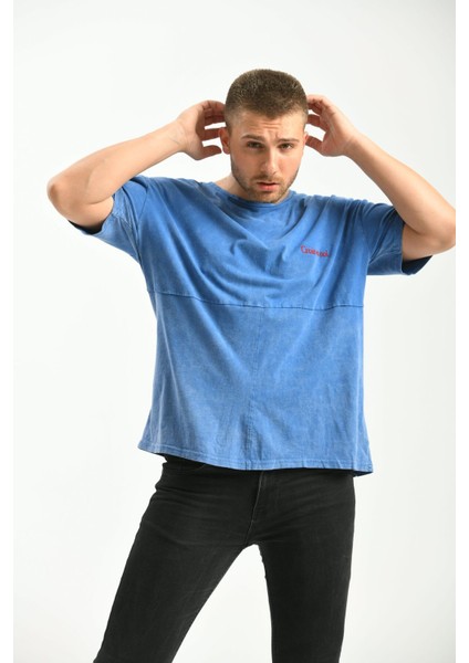 Indigo Oversize Fit Pamuklu T-Shirt modelleri