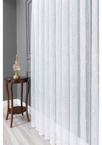 Kullanıma Hazır Ekstraforlu Pilesiz Tül Perde Tek Kanat - Ekru 110 x 250 cm fırsatları