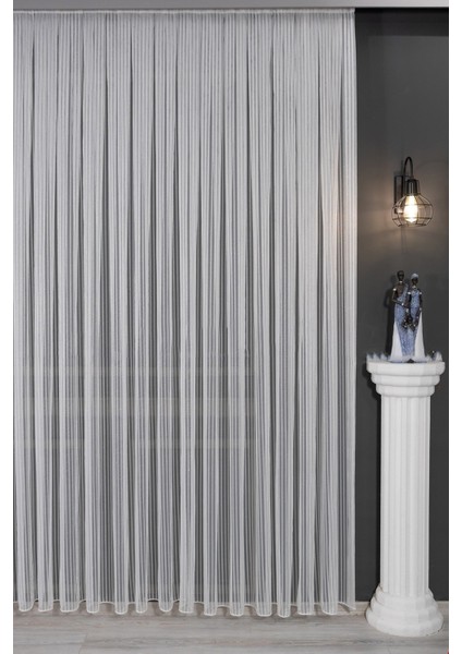 Kullanıma Hazır Ekstraforlu Pilesiz Tül Perde Tek Kanat - Ekru 100 x 200 cm