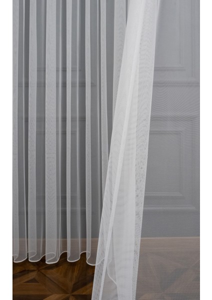 Kullanıma Hazır Ekstraforlu Pilesiz Tül Perde Tek Kanat - Ekru 100 x 240 cm