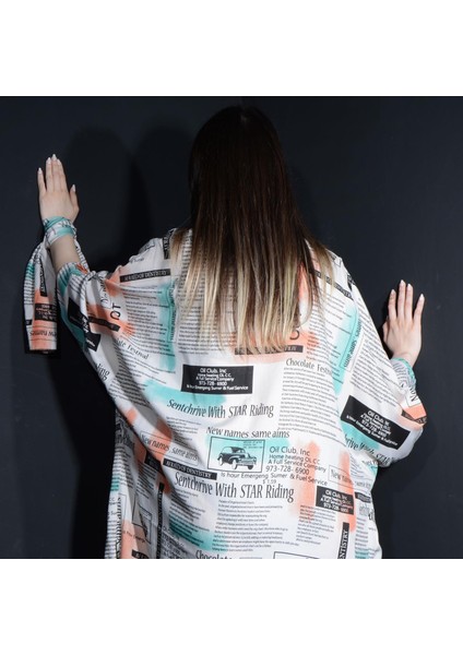 Paredora Manşet Baskılı Kimono Pareo
