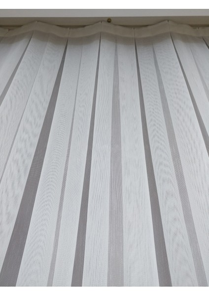 Kullanıma Hazır 1/2 Seyrek Pile Tül Perde Tek Kanat - Ekru 110 x 250 cm fırsatları