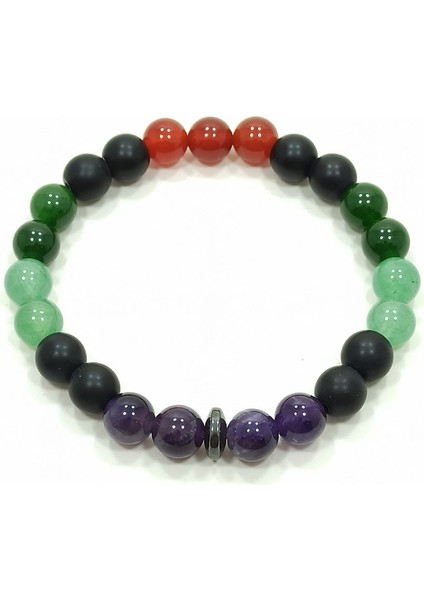 Mutluluk Bilekliği Akik Yeşim Aventurin Ametist Oniks Doğal Taş Bileklik Berlin modelleri