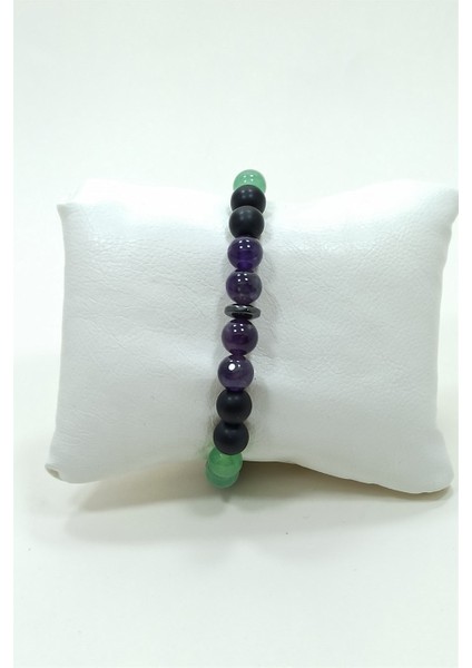 Mutluluk Bilekliği Akik Yeşim Aventurin Ametist Oniks Doğal Taş Bileklik Berlin fırsatları