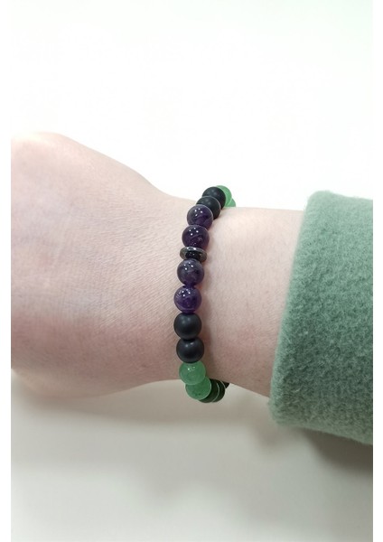 Mutluluk Bilekliği Akik Yeşim Aventurin Ametist Oniks Doğal Taş Bileklik Berlin indirimleri