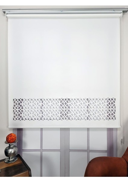 Lazer Stor Perde Mat Kalın Kumaşlı Beyaz Renk LZR108 fiyatları