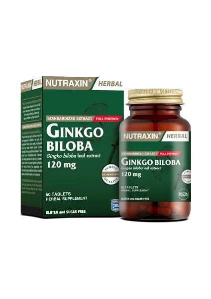 Ginkgo Biloba 60 Tablet (Mabet Ağacı (Ginkgo Biloba) Yaprak Ekstresi)