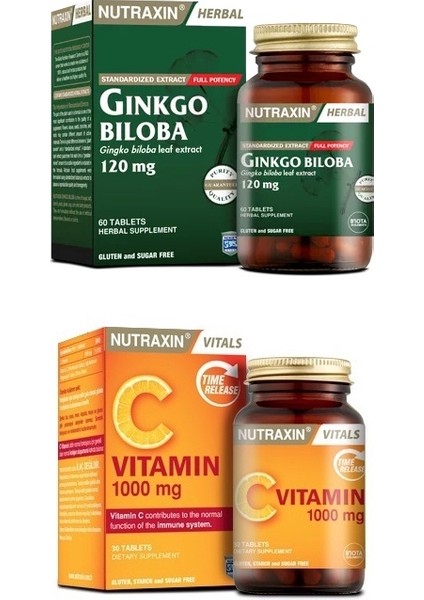 Ginkgo Biloba 60 Tablet + C Vitamini 1000 Mg 30 Tablet