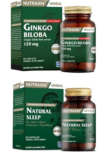 Ginkgo Biloba 60 Tablet + Natural Sleep 60 Kapsül