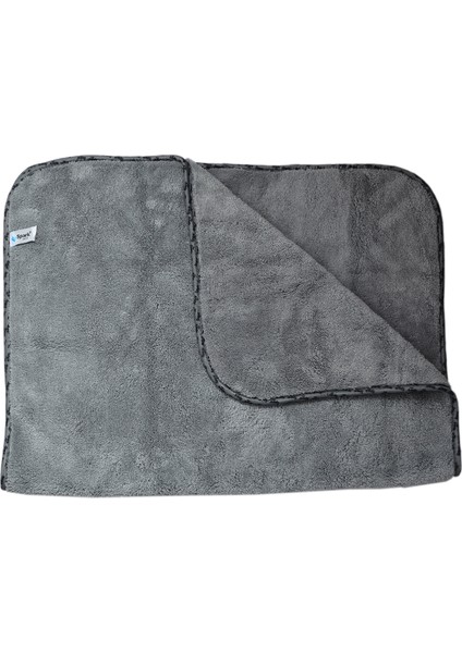(6 Adet) 2316 Mikrofiber Peluş Oto Kurulama ve Temizlik Bezi Büyük Boy 60X90 Cm. Gri