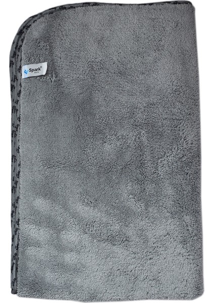 (6 Adet) 2316 Mikrofiber Peluş Oto Kurulama ve Temizlik Bezi Büyük Boy 60X90 Cm. Gri