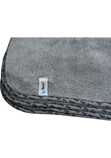 (6 Adet) 2316 Mikrofiber Peluş Oto Kurulama ve Temizlik Bezi Büyük Boy 60X90 Cm. Gri