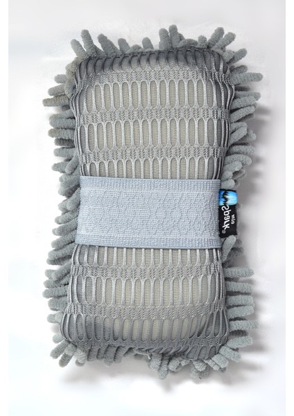 (3 Adet) 7040 Mikrofiber Şönil Oto Temizlik & Yıkama ve Kurulama Süngeri 8X23 Cm. Gri