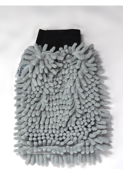 (24 Adet) 7050 Mikrofiber Şönil Oto Temizlik ve Kurulama Eldiveni 16X24 Cm. Gri