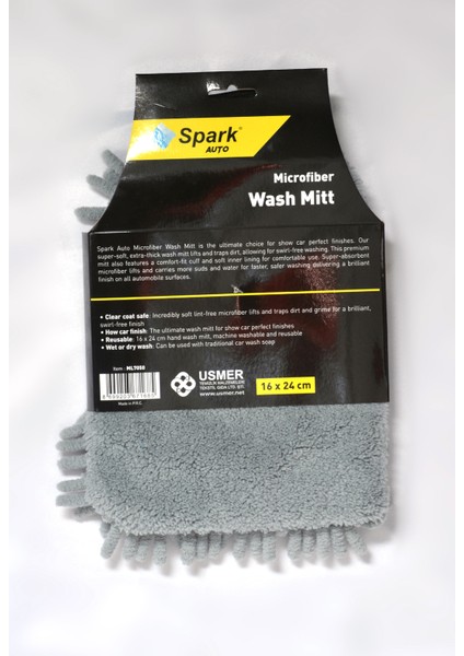 (24 Adet) 7050 Mikrofiber Şönil Oto Temizlik ve Kurulama Eldiveni 16X24 Cm. Gri