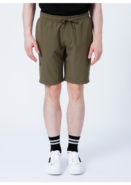 E-7957 Lastikli Standart Kalıp Düz Haki Erkek Bermuda Şort fiyatları