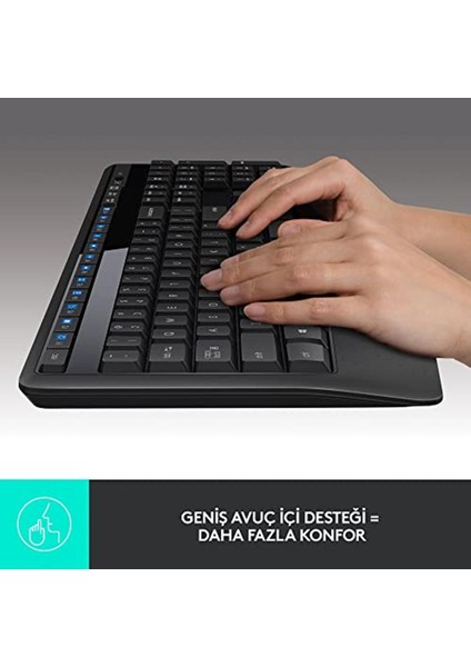 MK345 Kablosuz Klavye Mouse Seti Tam Boyutlu Ayarlanabilir Ayaklı Klavye Medya Denetimi
