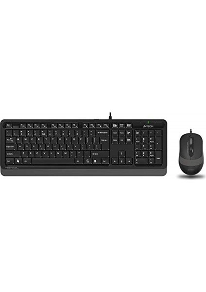 A4 Tech F1010 Q USB Türkçe Fn-Multimedya Klavye + Optik 1600Dpi Siyah / Gri Mouse Set